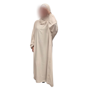 Abaya soie de médine avec foulard intégré (6 coloris)