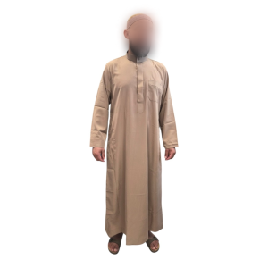 Qamis marron avec col